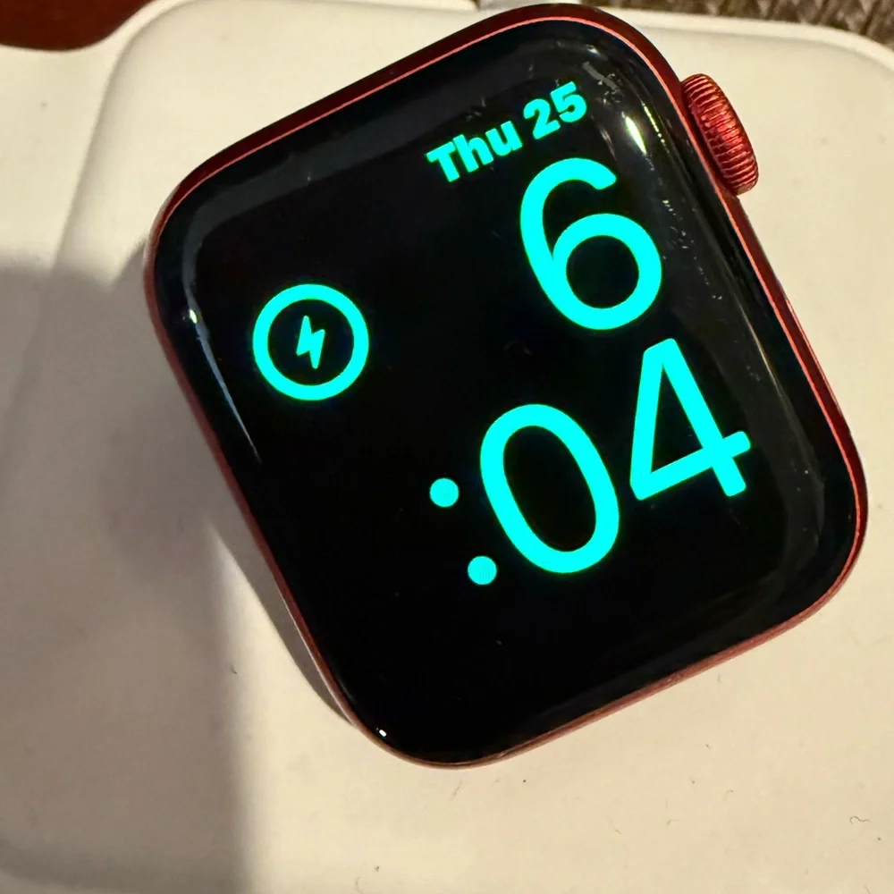 Apple Smartwatch Red Aliminun Case Red with Red Sport Band 44mm free case
